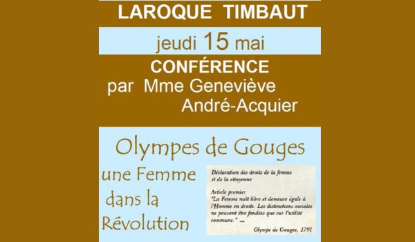 Conférence par "Mme Geneviève ANDRÉ-ACQUIER"