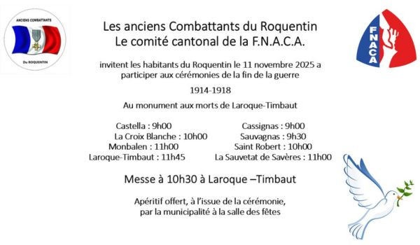 Cérémonies du 11 novembre 2025