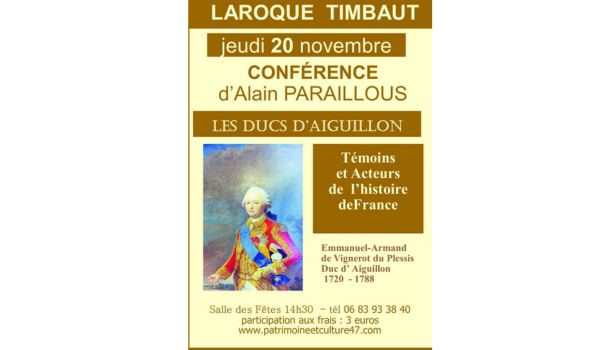 Conférence d'Alain PARAILLOU