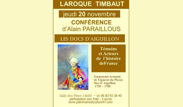 Conférence d'Alain PARAILLOU