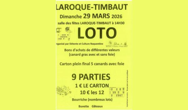 Loto de la D&eacute;tente et Culture Roquentine