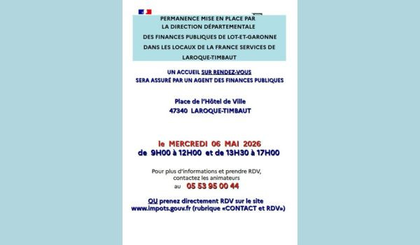 Permanence des Finances Publiques &agrave; Laroque-Timbaut