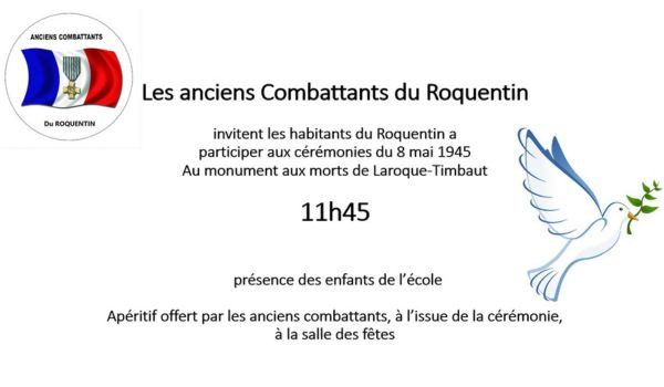  C&eacute;r&eacute;monie du 8 mai 1945 &ndash; Laroque-Timbaut