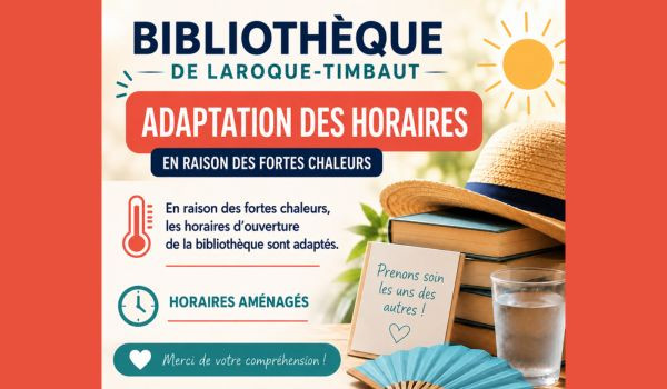 📚☀️ Adaptation des horaires d'ouverture de la biblioth&egrave;que 