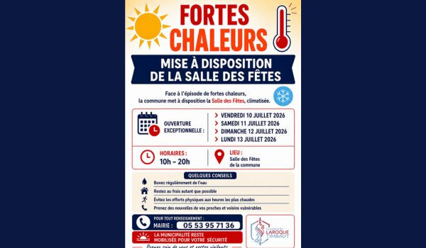 🌡️ ALERTE FORTES CHALEURS ☀️