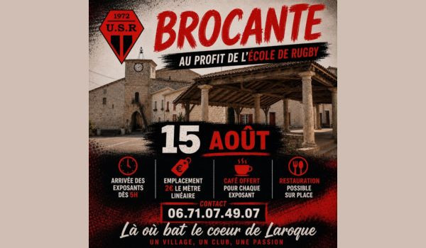 🏉 📣 BROCANTE DE L'USR &ndash; RENDEZ-VOUS LE 15 AO&Ucirc;T ! 📣